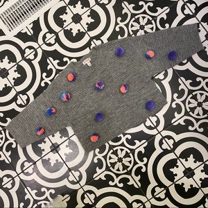 Cat & Jack Gray Pom Pom Sweater